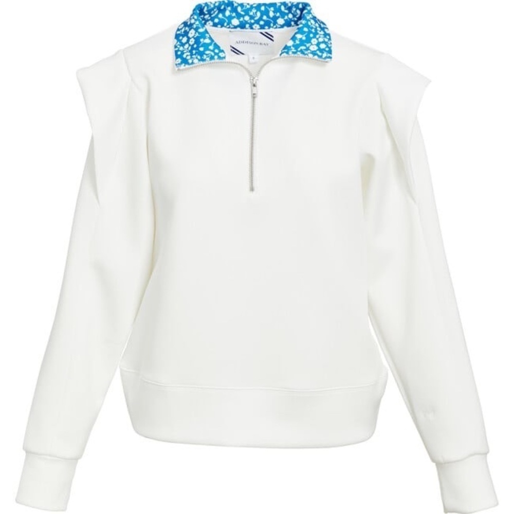 NEW ADDISON BAY  Women's Poplar Pullover, White Courtside Floral Medium